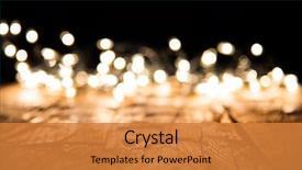  Presentation with christmas lights - Amazing theme having blur christmas lights on wooden backdrop and a gold colored foreground