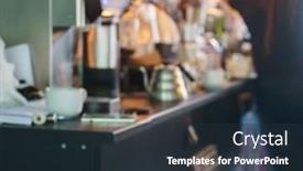  Presentation with coffee shop - Slide deck featuring blur-coffee-shop-or-cafe background and a tawny brown colored foreground