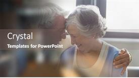  Presentation with senior couple - Slide set with blur-effect-with-copy-space background and a gray colored foreground