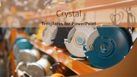  Presentation with machines - Amazing presentation theme having blur hardware store assortment emery machines backdrop and a coral colored foreground