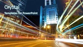  Presentation with traffic light - Presentation design consisting of blur light through city background and a ocean colored foreground