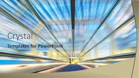  Presentation with glass ceiling - Cool new slides with blur-motion-of-empty-corridor backdrop and a light blue colored foreground