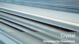  Presentation with rail track - Amazing presentation design having blur of rail-road tracks backdrop and a gray colored foreground