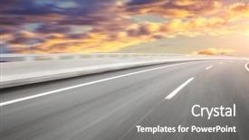  Presentation with blur - Slide set consisting of blur of the highway road background and a gray colored foreground
