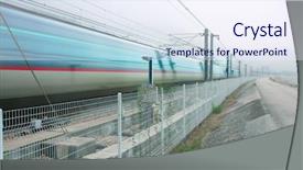  Presentation with urban train - Cool new presentation theme with blur outdoor of high speed backdrop and a  colored foreground