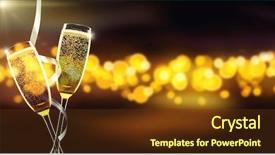 Presentation with champagne - Cool new presentation theme with blur spots lights background celebration backdrop and a tawny brown colored foreground