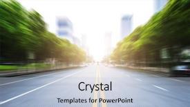  Presentation with abstract circles blur night street - Theme enhanced with blur street scene in harbin background and a light blue colored foreground