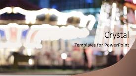  Presentation with abstract circles blur night street - Slide deck enhanced with blur view of carousel at night background and a lemonade colored foreground