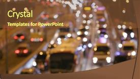  Presentation with city night - Audience pleasing presentation design consisting of blur view of city traffic backdrop and a tawny brown colored foreground