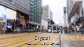  Presentation with blur - PPT theme with blur-view-of-hong-kong background and a coral colored foreground