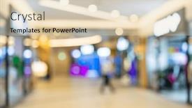  Presentation with mall - Presentation theme featuring blur-view-of-indoor-shopping background and a lemonade colored foreground