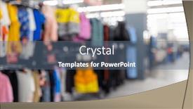  Presentation with mall - Slide set with blur-view-of-interior-clothing background and a ocean colored foreground