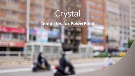  Presentation with city street - Presentation enhanced with blur-view-of-taipei-city background and a coral colored foreground