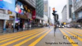  Presentation with blur - Presentation design consisting of blur-view-of-the-city background and a  colored foreground