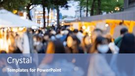  Presentation with blur - Slides enhanced with blur-view-of-the-city background and a teal colored foreground