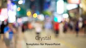  Presentation with night city - Slide set with blur-view-of-the-city background and a coral colored foreground