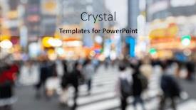  Presentation with tokyo - Presentation having blur-view-of-tokyo-city background and a light blue colored foreground