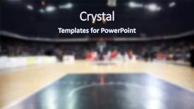  Presentation with basketball court - Slide deck consisting of blured image of basketball court background and a wine colored foreground