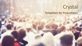  Presentation with crowd - Amazing presentation design having blurred - crowd of people backdrop and a lemonade colored foreground