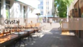  Presentation with cafe - Beautiful PPT layouts featuring blurred abstract background of outdoor backdrop and a coral colored foreground