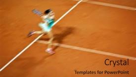  Presentation with court - Audience pleasing PPT theme consisting of padel - blurred abstract background of woman backdrop and a gold colored foreground