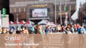  Presentation with abstract - Presentation enhanced with blurred-abstract-people-and-car background and a coral colored foreground