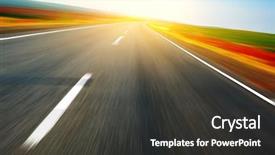  Presentation with road light - Colorful slides enhanced with blurred asphalt road and blue backdrop and a dark gray colored foreground