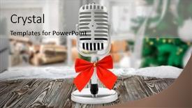  Presentation with noel - Amazing slide deck having blurred background christmas music backdrop and a light gray colored foreground