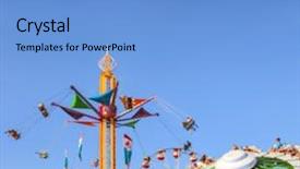  Presentation with fair - Cool new slide deck with blurred background image of rides backdrop and a light blue colored foreground