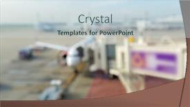 Presentation with airport - Presentation theme enhanced with blurred background of airport jetway background and a sky blue colored foreground