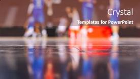  Presentation with basketball players - PPT layouts having blurred background of basketball players on court during game - very shallow depht of field background and a tawny brown colored foreground