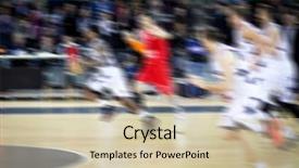  Presentation with basketball players - Slide deck consisting of blurred background of basketball players background and a soft green colored foreground
