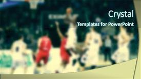  Presentation with basketball players - PPT layouts featuring blurred background of basketball players background and a navy blue colored foreground