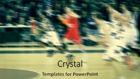  Presentation with basketball players - Colorful slide deck enhanced with blurred background of basketball players backdrop and a soft green colored foreground