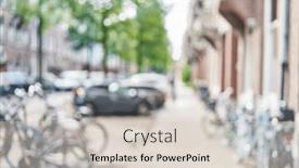  Presentation with bike - PPT theme featuring blurred-background-of-bike-parking background and a lemonade colored foreground