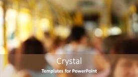  Presentation with public transport - Colorful presentation design enhanced with blurred-background-of-crowded-public backdrop and a red colored foreground