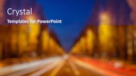  Presentation with europe - Slide set with blurred-background-of-europe-street background and a navy blue colored foreground