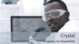  Presentation with biotechnology laboratory - Beautiful PPT layouts featuring blurred background of modern backdrop and a light blue colored foreground