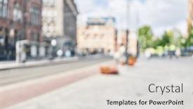  Presentation with nsw street - PPT theme enhanced with blurred-background-of-street-outdoor background and a light gray colored foreground