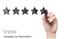  Presentation with rating - PPT theme featuring blurred-background-rating-with-hand background and a white colored foreground