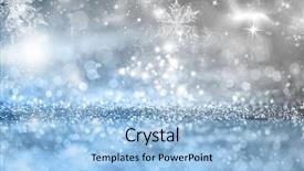  Presentation with blue stars - Presentation theme enhanced with blurred bokeh of christmas light background and a light blue colored foreground