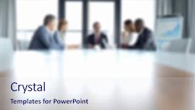  Presentation with moving business - Colorful presentation theme enhanced with blurred business background concept backdrop and a  colored foreground