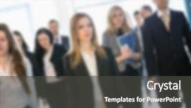  Presentation with elderly people walking difficulties - Beautiful theme featuring blurred business background of people backdrop and a dark gray colored foreground