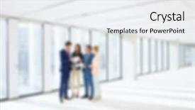  Presentation with moving business - Presentation design consisting of blurred business background background and a white colored foreground
