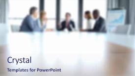  Presentation with moving business - Colorful presentation theme enhanced with blurred business concept background backdrop and a  colored foreground