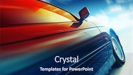  Presentation with sky - PPT theme having blurred car on icy road background and a navy blue colored foreground