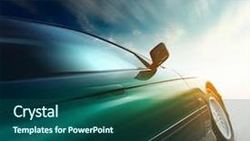  Presentation with clouds - Cool new presentation theme with blurred car on road backdrop and a ocean colored foreground