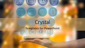  Presentation with blue night - PPT theme consisting of blurred city at night background and a yellow colored foreground