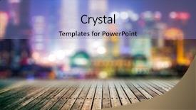  Presentation with office buildings - Theme enhanced with blurred city lights and office background and a light blue colored foreground