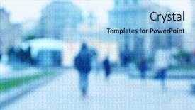  Presentation with abstract numbers - Cool new slides with blurred city street background backdrop and a light blue colored foreground